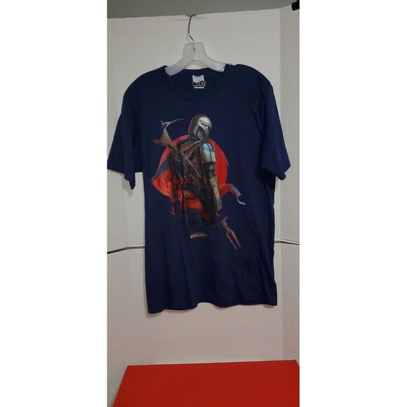 Port and Company Other - Men's Size M Blue Star Wars Mandalorian Graphic Short‎ Sleeve T-Shirt